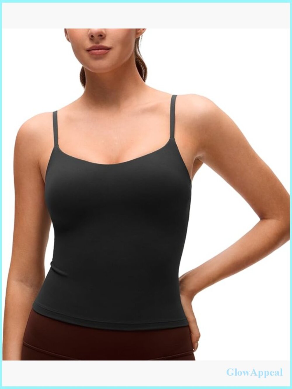 Slim Fit Cropped Tank Top With Built-In Shelf Bra For Yoga